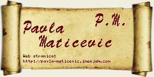 Pavla Matićević vizit kartica